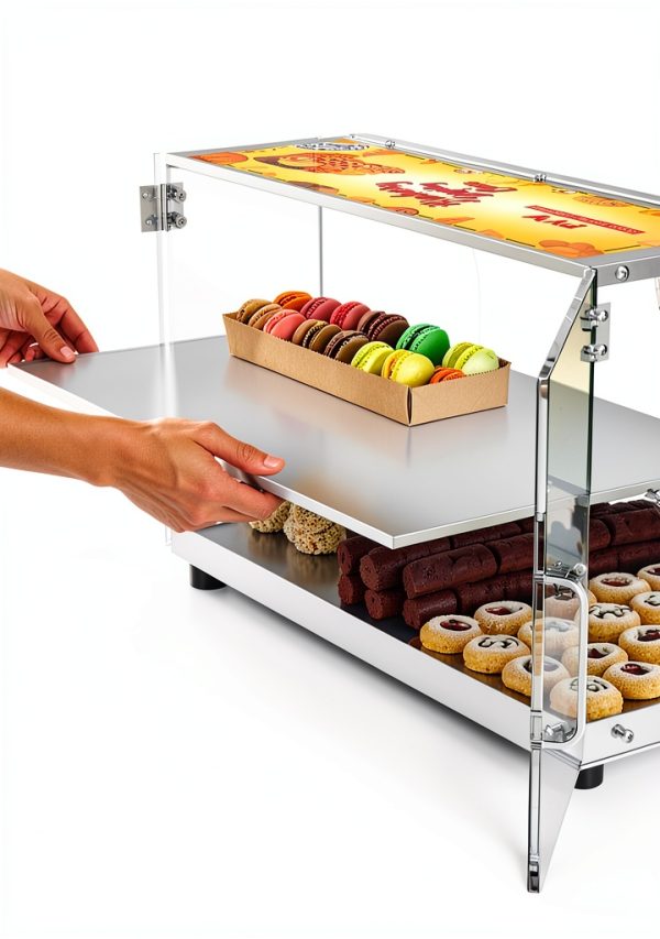 Pastry Display Case PYY 22" Acrylic Countertop with Steel Shelves-5