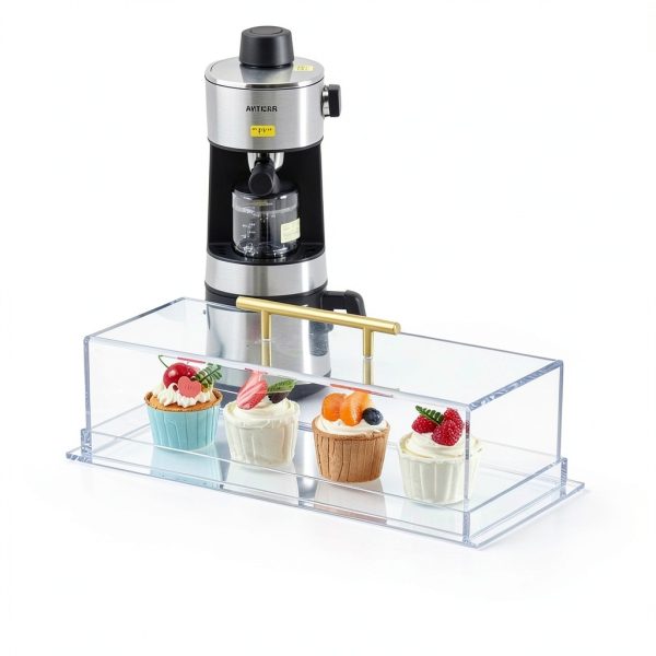 Acrylic Bakery Pastry Display Case FoldTier GOO1849 Handle & 9" Tong-2