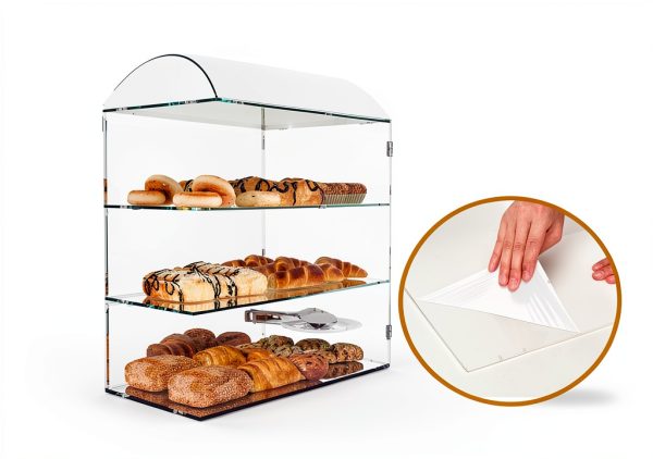 3 Tier Bakery Display Case with Handle Acrylic Showcase-2