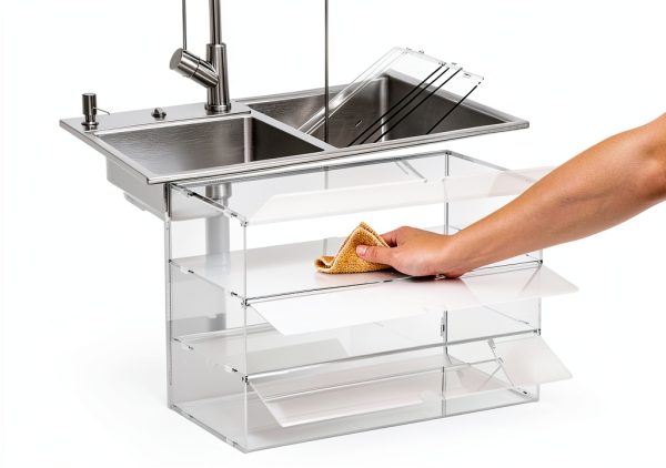 3-Tier Bakery Display Case Cityjoy Countertop Cabinet 19.5x14.9x10.2-4