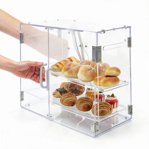 2 Tray Commercial Countertop Bakery Display Case Qmeeki Acrylic-3