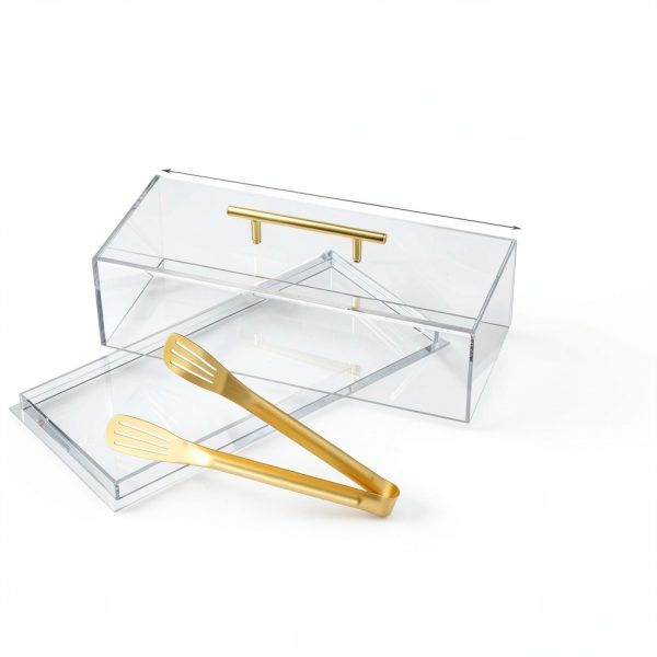 Acrylic Bakery Pastry Display Case FoldTier GOO1849 Handle & 9" Tong-1
