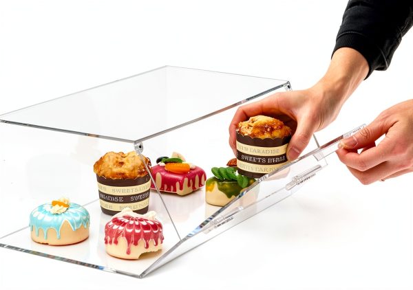 Acrylic Stackable Bakery Box KVMORZE Display Slip Mat 15x10x6in-1