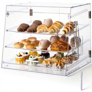 3 Tray Commercial Countertop Bakery Display Case Qmeeki Acrylic-0