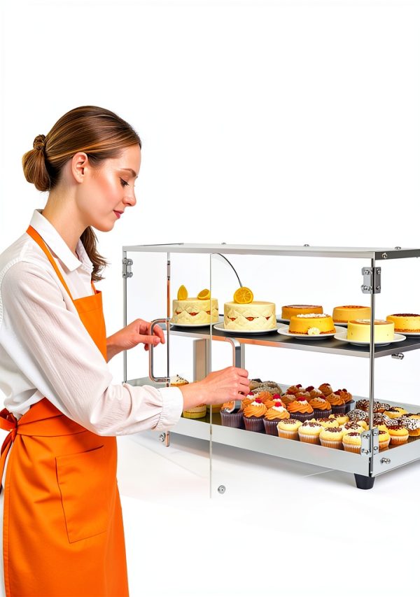 Pastry Display Case PYY 22" Acrylic Countertop with Steel Shelves-3