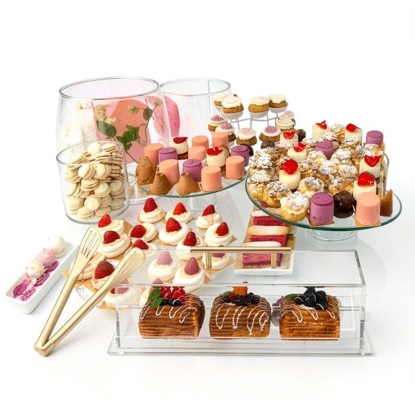 Acrylic Bakery Pastry Display Case FoldTier GOO1849 Handle & 9" Tong-5