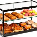 Bakery Display Case Capelvan 85L Tempered Glass Aluminum Countertop-0
