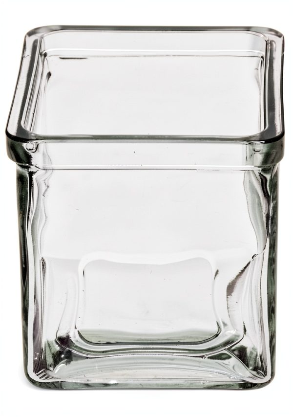 Cal-Mil Small Glass Jars 4" Square Clear 4" Height Countertop-0