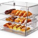 Alltanken 3-Tier Pastry Display Case with Bread Tong, Rear Door-0