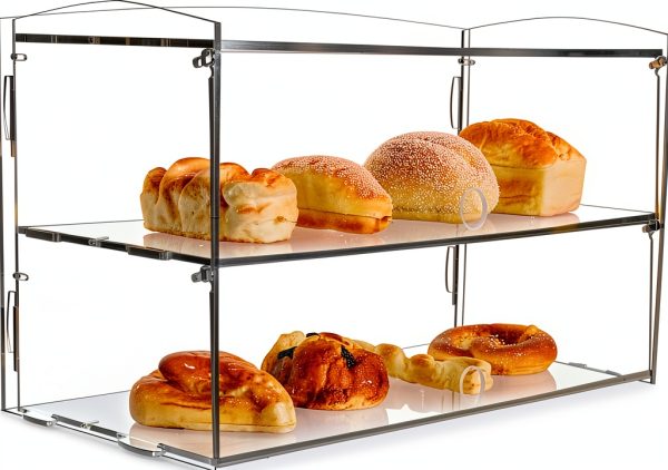 Acrylic Bakery Display Case 2‑Layer Cutora Transparent Capacity Shelf-1