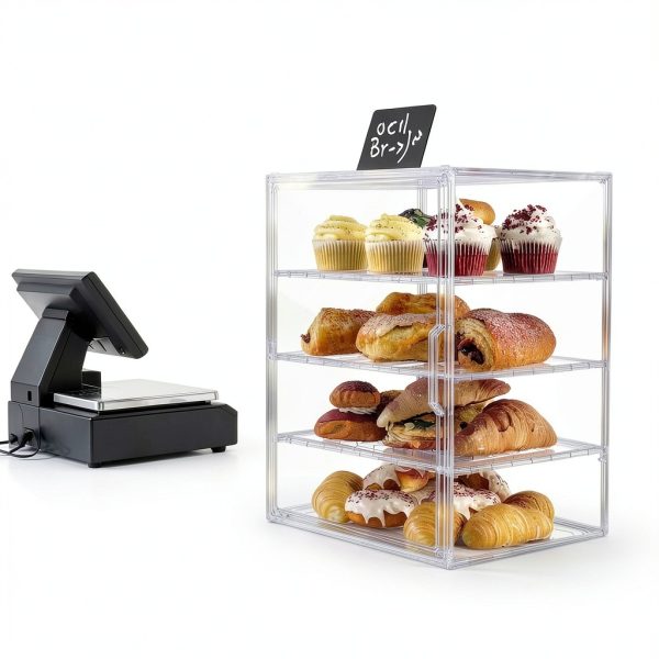 Nuovoware Transparent Bread Box 4 Layer Adjustable Display Case-1
