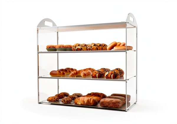 3 Tier Bakery Display Case with Handle Acrylic Showcase-3