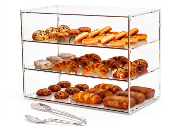 3-Tier Bakery Display Case Cityjoy Countertop Cabinet 19.5x14.9x10.2-0