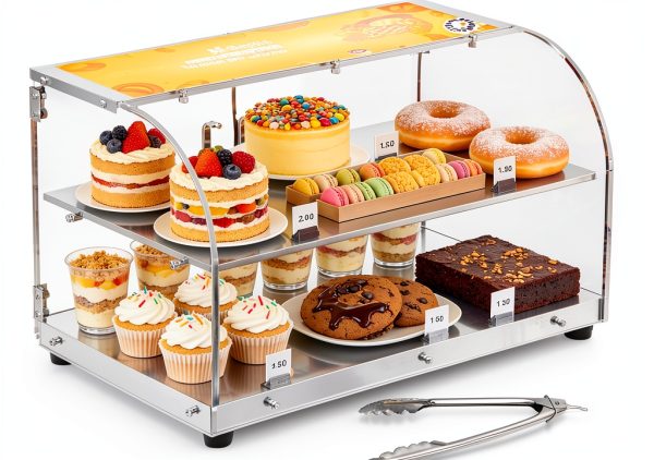 Pastry Display Case PYY 22" Acrylic Countertop with Steel Shelves-0