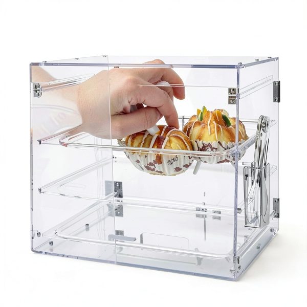3 Tray Commercial Countertop Bakery Display Case Qmeeki Acrylic-2