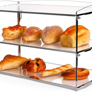 Acrylic Bakery Display Case 2‑Layer Cutora Transparent Capacity Shelf-0
