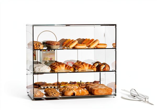 3-Tier Bakery Display Case Cityjoy Countertop Cabinet 19.5x14.9x10.2-2