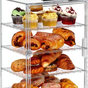 Nuovoware Transparent Bread Box 4 Layer Adjustable Display Case-0