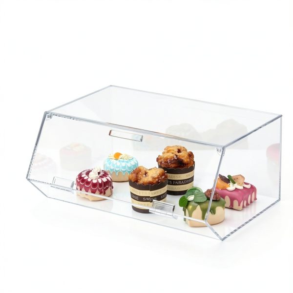 Acrylic Stackable Bakery Box KVMORZE Display Slip Mat 15x10x6in-2