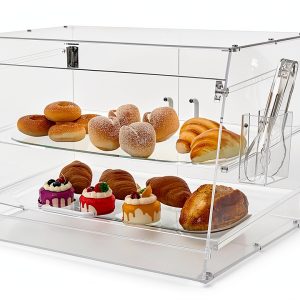 2 Tray Commercial Countertop Bakery Display Case Qmeeki Acrylic-0