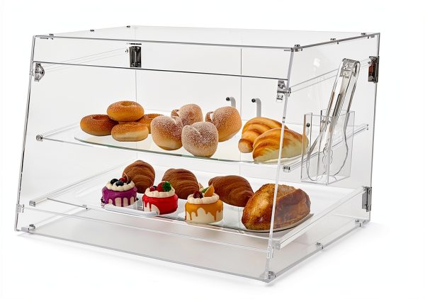 2 Tray Commercial Countertop Bakery Display Case Qmeeki Acrylic-0