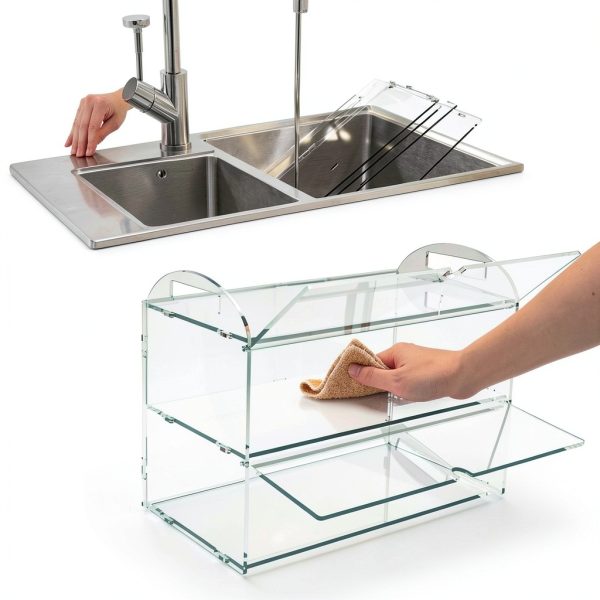Cupcake Display Case with Handle – 19x 9.5x 11.8″ Commercial Bakery Showcase –Large bread box Transparent Acrylic Food Display for Desserts, Donuts, Cakes, Pastries – Easy to Clean & Assemble-2