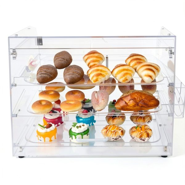 3 Tray Commercial Countertop Bakery Display Case Qmeeki Acrylic-8