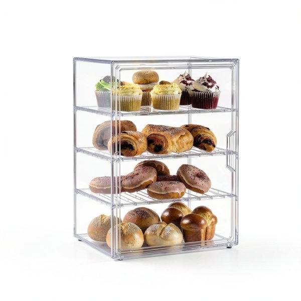 Nuovoware Transparent Bread Box 4 Layer Adjustable Display Case-4