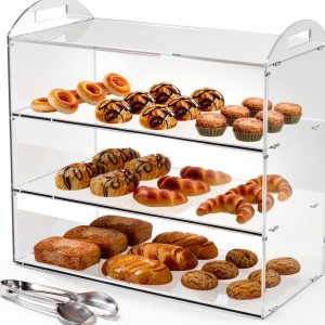 3 Tier Bakery Display Case with Handle Acrylic Showcase-0