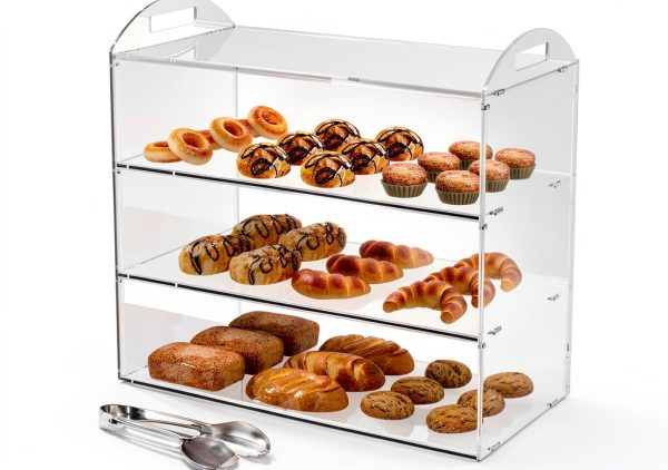 3 Tier Bakery Display Case with Handle Acrylic Showcase-0