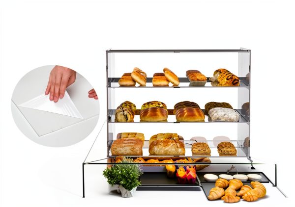 3-Tier Bakery Display Case Cityjoy Countertop Cabinet 19.5x14.9x10.2-1