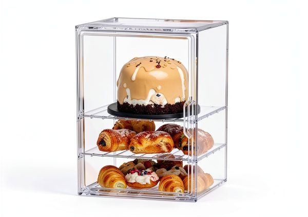 Nuovoware Transparent Bread Box 4 Layer Adjustable Display Case-3