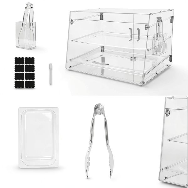 2 Tray Commercial Countertop Bakery Display Case Qmeeki Acrylic-1