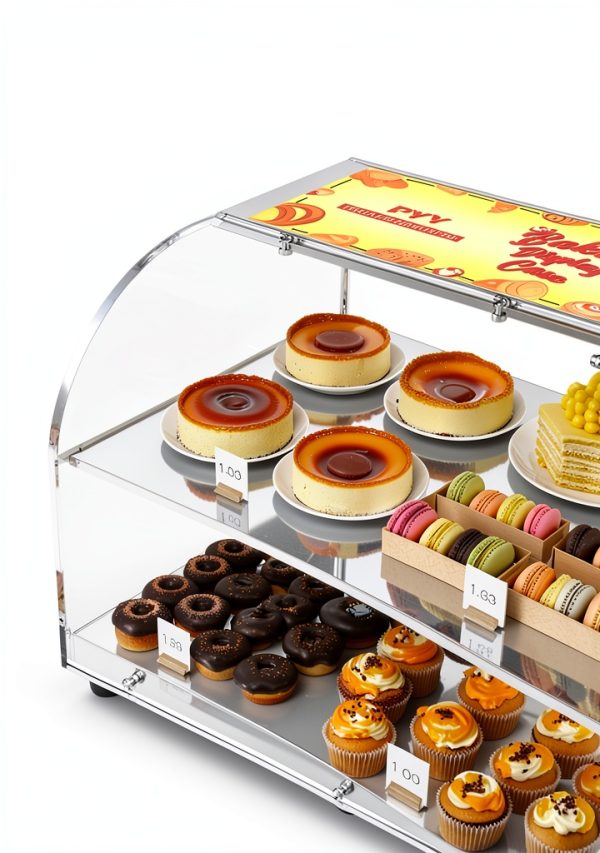 Pastry Display Case PYY 22" Acrylic Countertop with Steel Shelves-2
