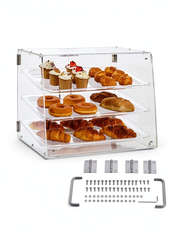 Pastry Display Case VEVOR 3‑Tier Countertop 20.7×17×16.3 Acrylic-0