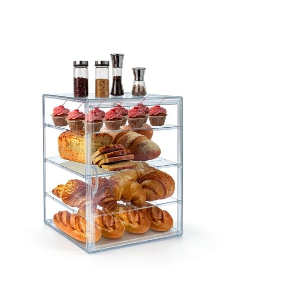 Bakery Display Case Racks1 4‑Tier Countertop with Magnetic Door-3