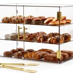 3 Tiers Clear Acrylic Counter Top Bakery Display Case 5mm high Impact PETG Panels Bread Case 19.5"X15"X10.2" Party Cake Cabinet-0