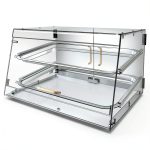 YBSVO 2 Tray Bakery Display Case with Front and Rear Doors - 21" x 17" x 12"-0