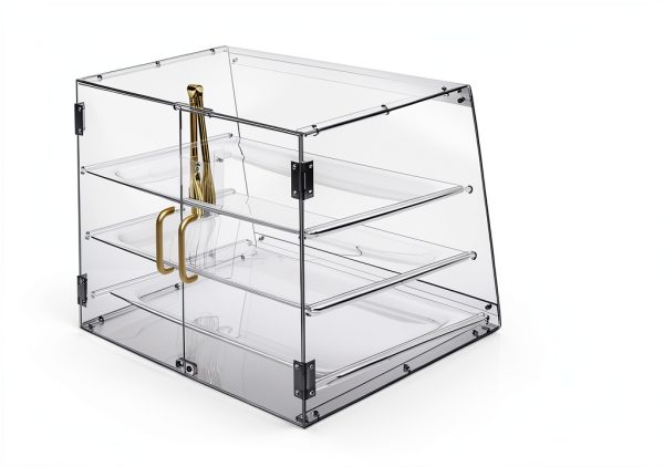 Pulchra Pastry Display Case 3 Tray, Acrylic Bakery Display Countertop - Detachable Tray, Transparent Clear Sturdy Versatile Display Case with Magnetic for Bread Pastry Dessert Food Cookie Kitchen-1