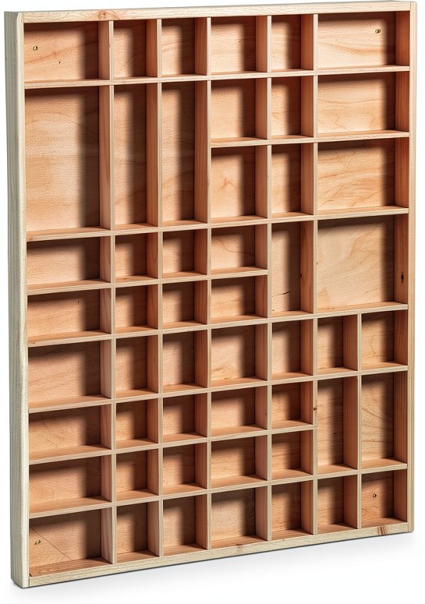 Zeller 12106 Display Case Length 52 cm Width 3.5 cm Height 46 cm Pine Wood Natural-0