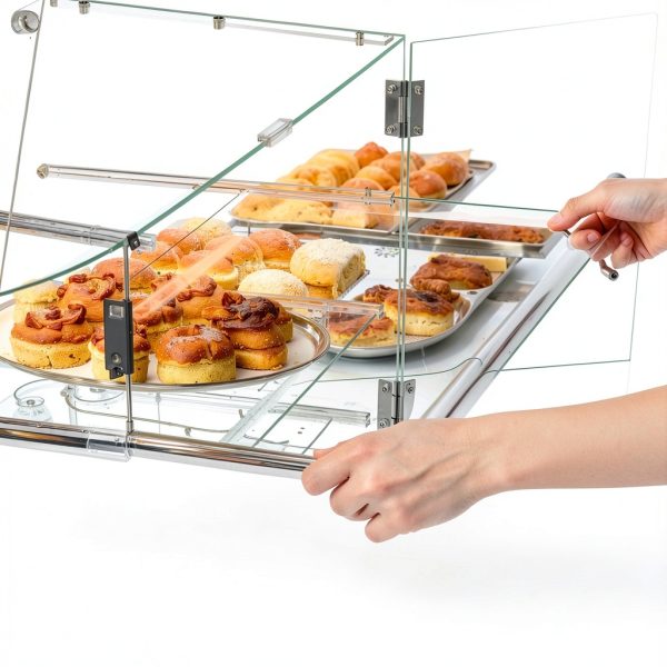 Pulchra Pastry Display Case 3 Tray, Acrylic Bakery Display Countertop - Detachable Tray, Transparent Clear Sturdy Versatile Display Case with Magnetic for Bread Pastry Dessert Food Cookie Kitchen-5